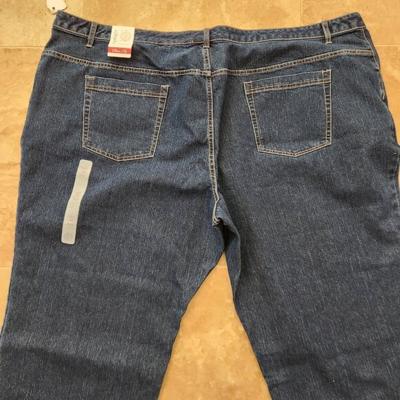 NWT CJ Banks Stretch Mid Rise Classic Fit Jeans 32W Petite 52x28 Blue NEW - Picture 2 of 12